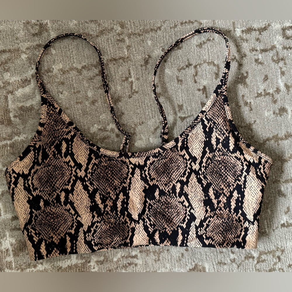 A.L.C x Bandier Snakeskin Print Sports Bra